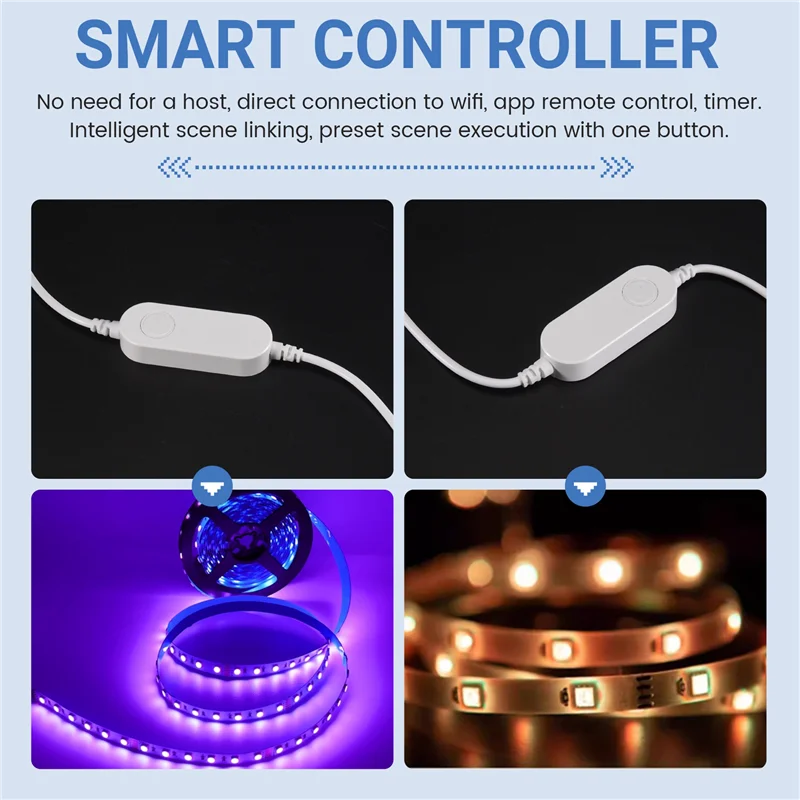 ABJY-DC 5v 12v 24v tuya rgb wifi controlador led para 5050 3528 2835 led luz de tira vida inteligente