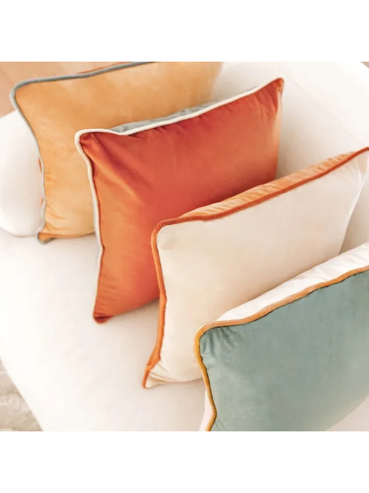 Housse de coussin décorative en velours doux, 45x45cm, modèles modernes Double face pour la décoration de la maison, minimalisme moderne
