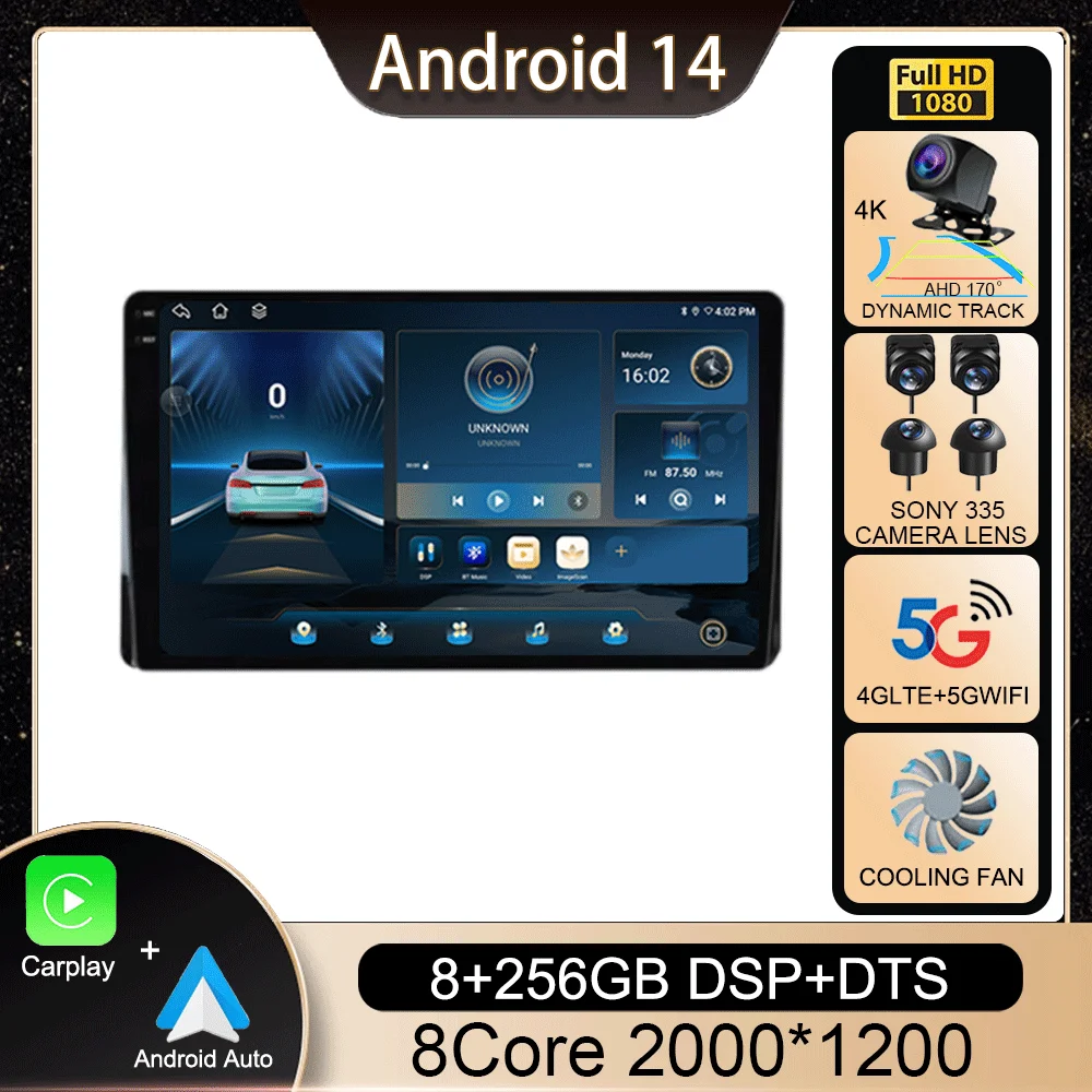 

Автомобильный радиоприемник Carplay Android 14 для Toyota Highlander Kluger 2021 2022, мультимедийный видеоплеер, навигация, GPS, 2din, стерео головное устройство
