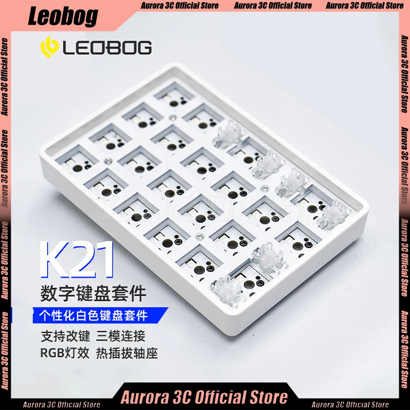 

Leobog K21 Numpad Kits 3 Mode 21 Keys USB 2.4G Bluetooth Wireless Keyboard Kit Customized Rgb Hot-Swap Mini Numeric Keypad Gifts