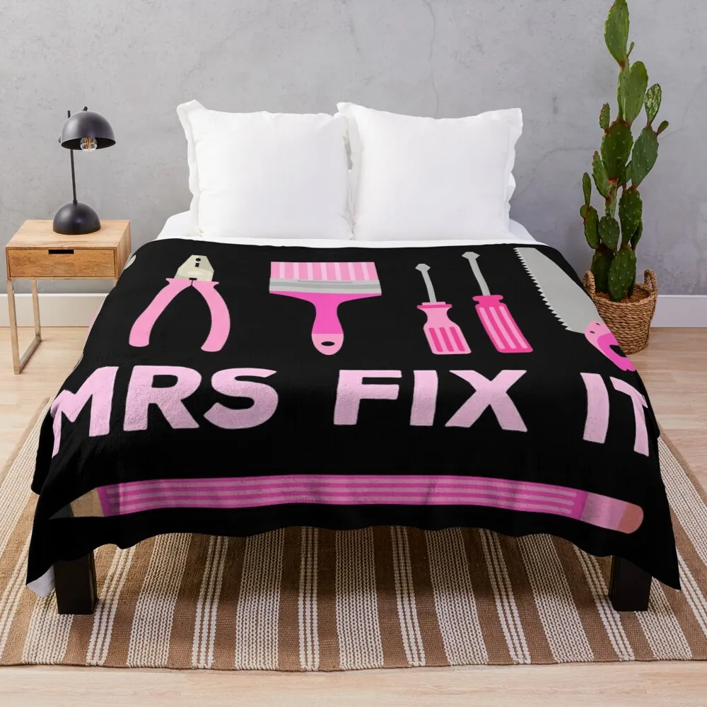 Mrs Fix It Handy Women DIY Throw Blanket Shaggy Camping Blankets