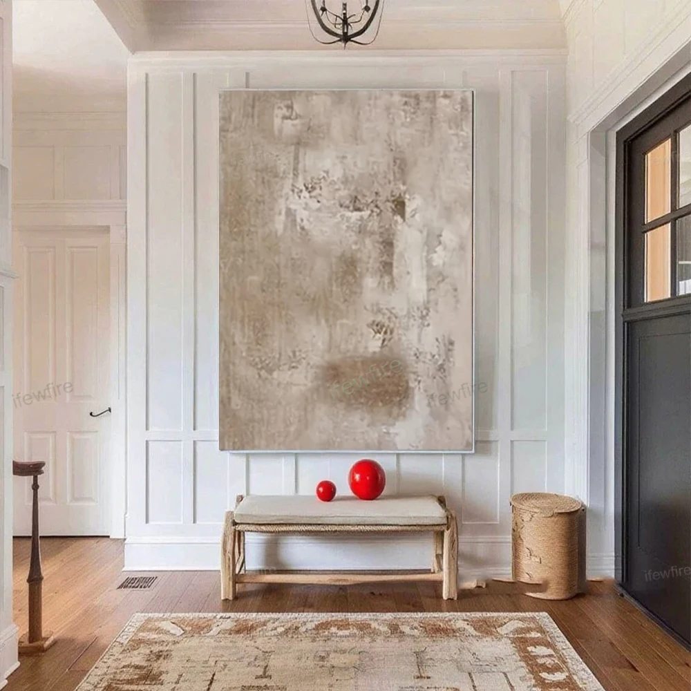 Handpainted Abstract Oil Painting Modern Large Size Golden Texture Hazy Canvas Picture For Living Room Home Decor Wall Art Mural