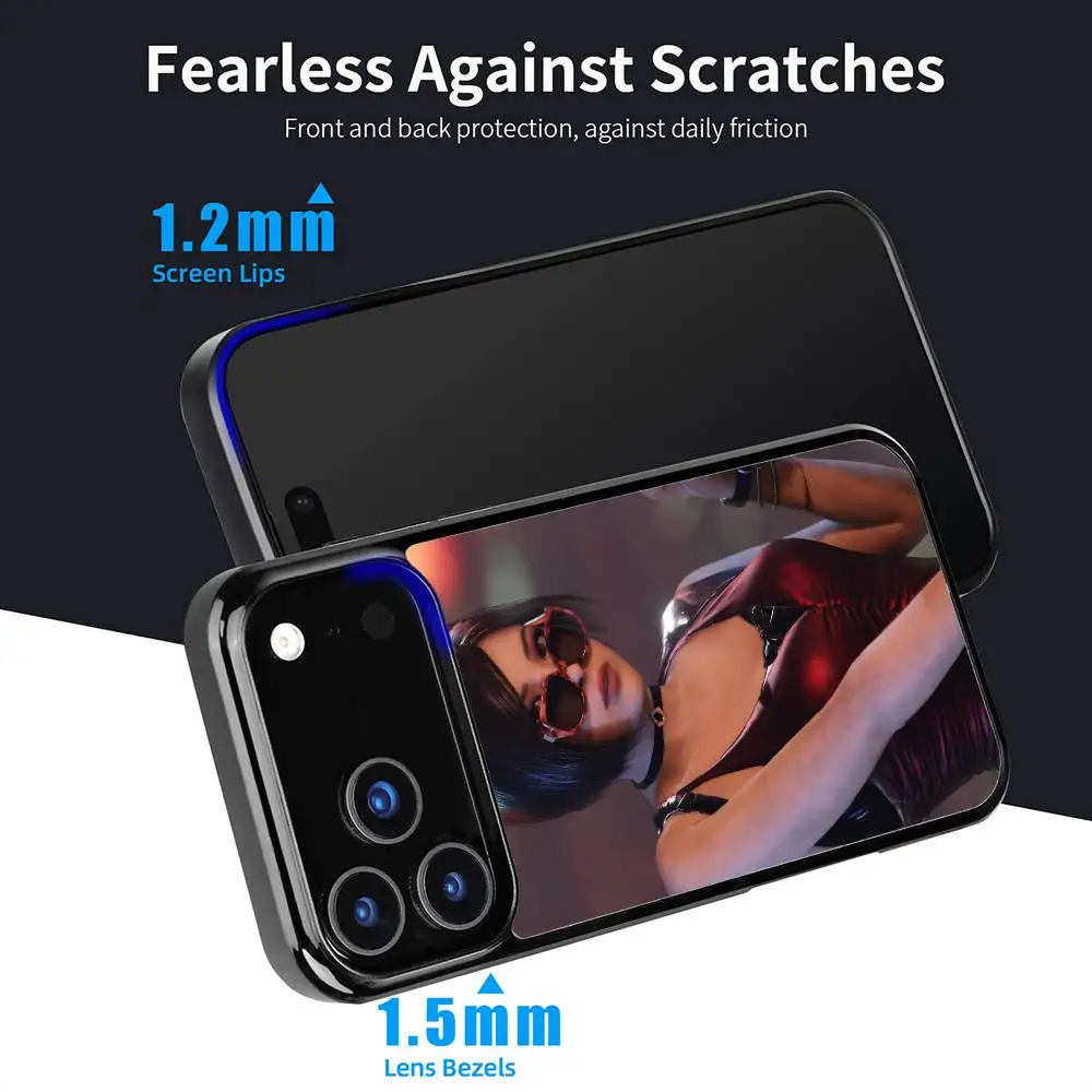 R-Resident Evil Ada Wong حافظة لهاتف آيفون 17 16 15 14 13 12 11 Pro Max Mini Plus مرآة صلبة Funda