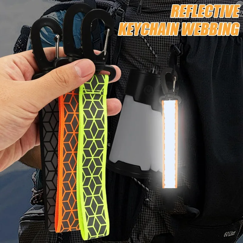 1/3 قطعة الأشرطة العاكسة قلادة المفاتيح للتخييم في الهواء الطلق Ight تشغيل الدراجات على ظهره السلامة خفيفة الوزن مشرق Keyrings #4