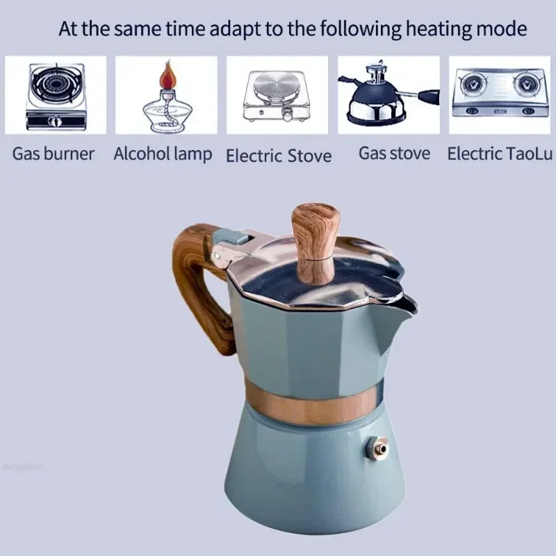 150/300ml Mocha Pot Aluminium Espresso Maker Percolator Kettle Latte Italian Moka Cafeteira Stovetop Coffee Maker Mocha Pot