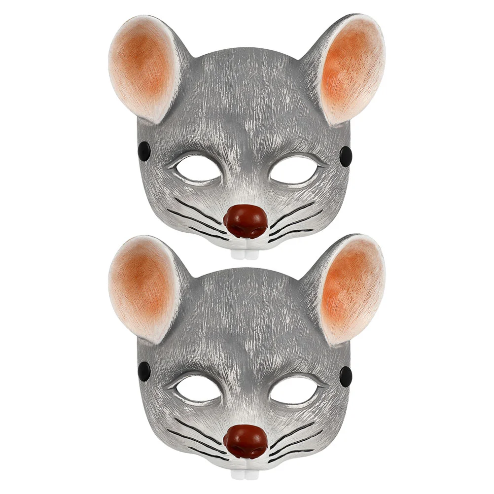 

2 Pcs Mouse Mask Halloween Face Masks Costume Kids Masquerade Party for Cosplay Candy Color Decoration