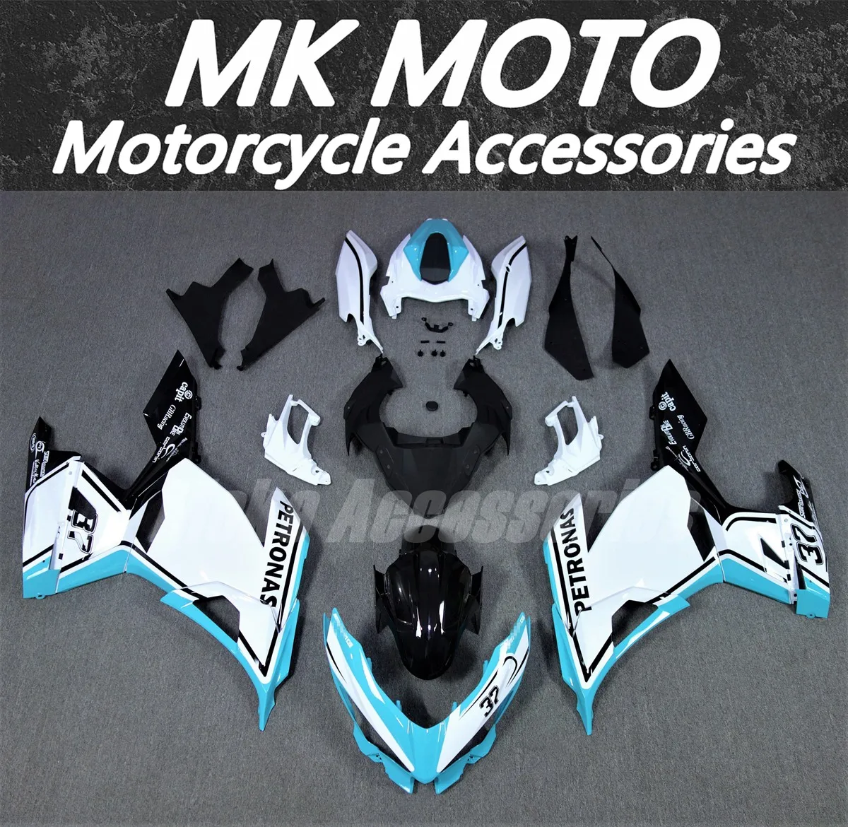 

Moke moto Fairings Kit Fit For Ninja 400 2018 2019 2020 2021 2022 2023 Bodywork Set High Quality ABS Injection Blue White New