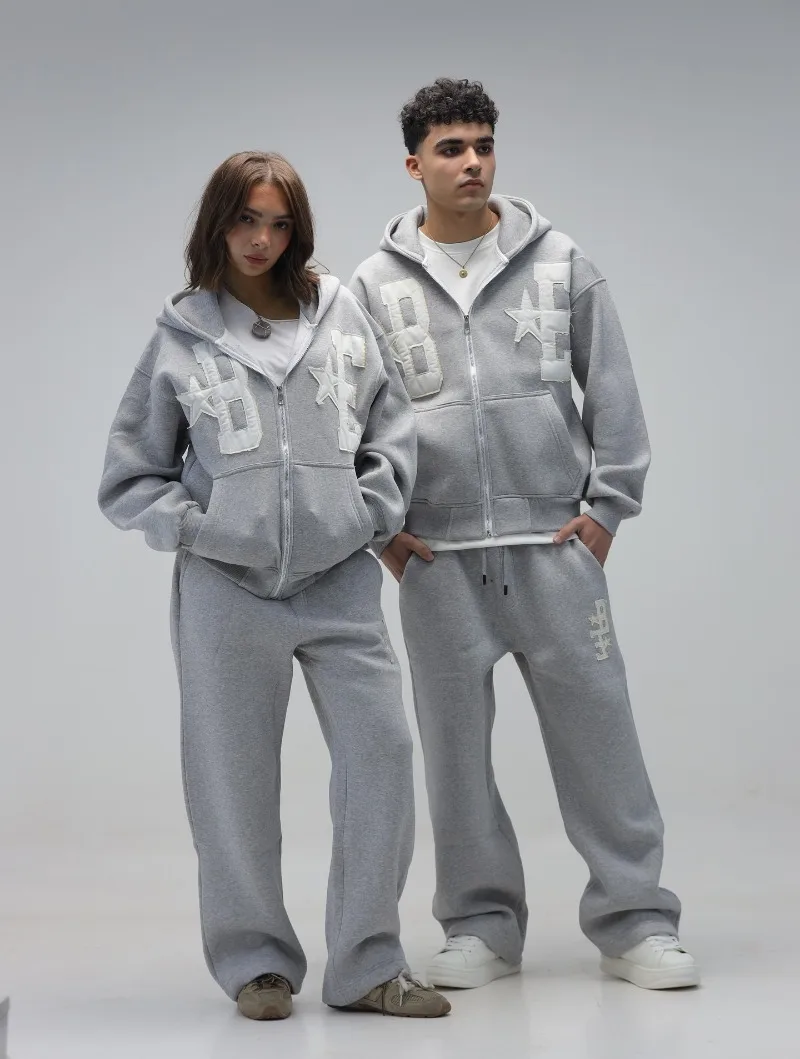 

Y2K High Street retro oversized letter logo creative design Loose casual couple set Gothic punk trendy fashionable hooded jacket