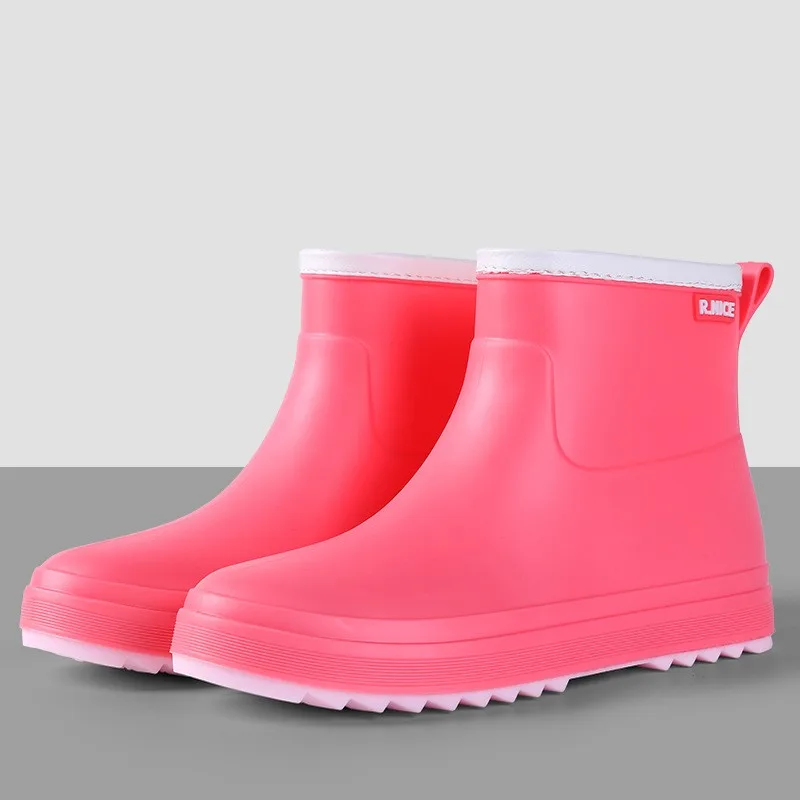 New Fashion Ankle PVC Rain Boots Women's Non-slip Waterproof Working Shoes Ladies Comfortable Water Boots