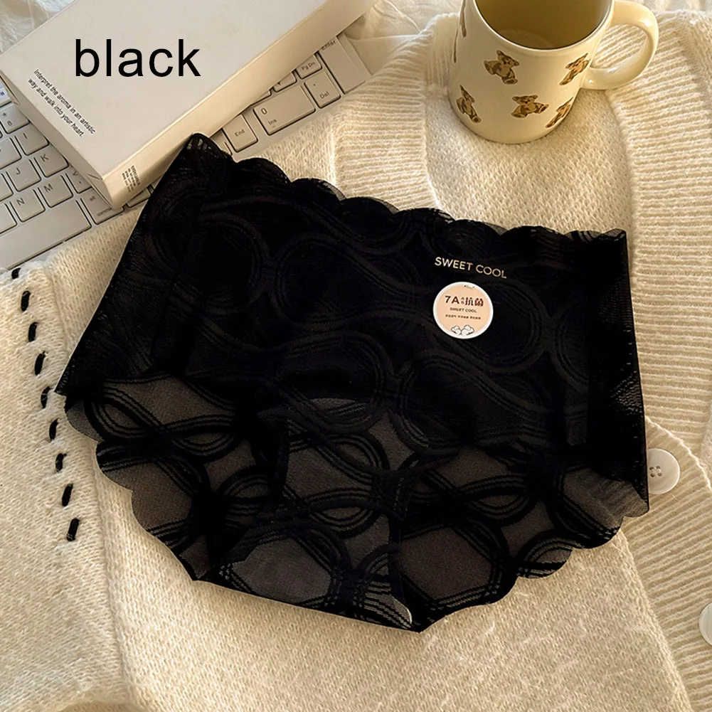 

1 шт., новые женские сексуальные кружевные сетчатые трусики, бесшовное кружевное нижнее белье с вышивкой, женские дышащие трусы со средней посадкой, треугольные брюки