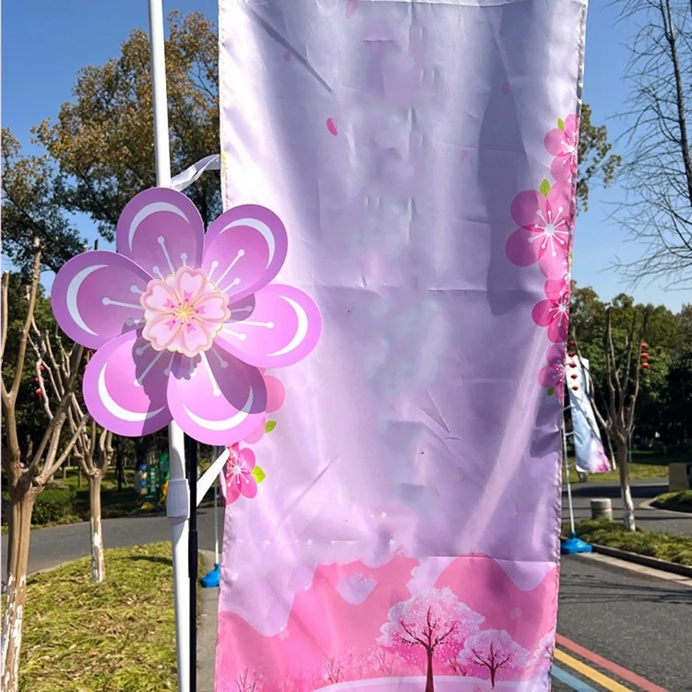 

Multistyles Cherry Blossom Windmill Colorful Cherry Blossom Standing Lawn Flower Pinwheel PVC 18/24/32/42/60cm