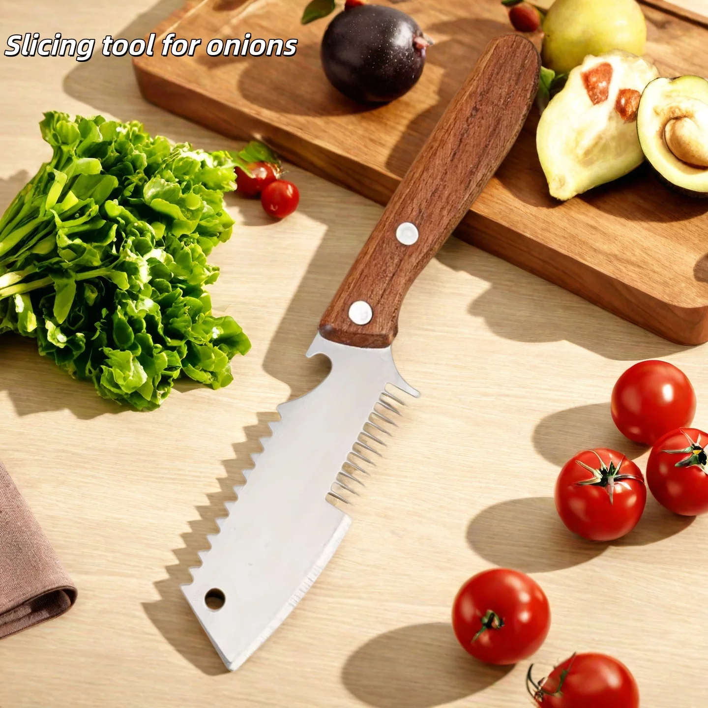 Stainless Steel Knife Head Rapid knifeFor Cutting Scallions Into Strips Multi-functional Scraper Slicing Scallions Kitchen Tool
