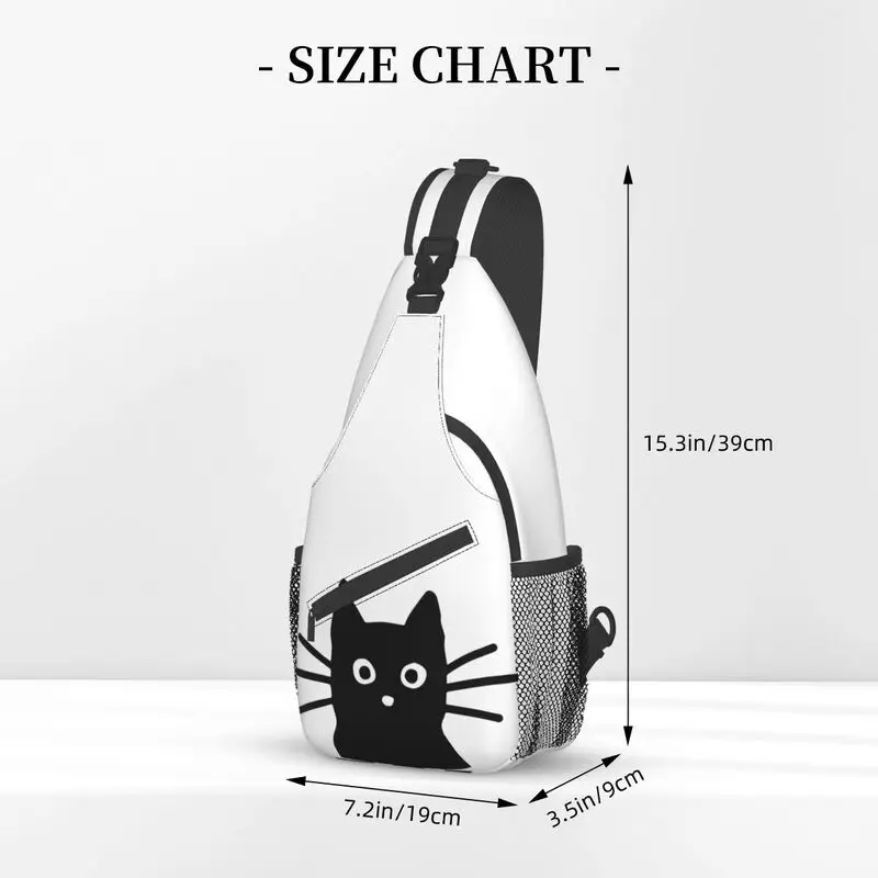 Mochila de viaje personalizada con Gato Negro para hombre, bolso de hombro, bandolera de pecho, mochila de día