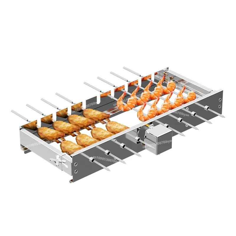 For Automatic Barbecue, Flip Shelf Adjustable Width, Roll Skewer Machine 5V Can Be Connected To Power Bank AC and DC