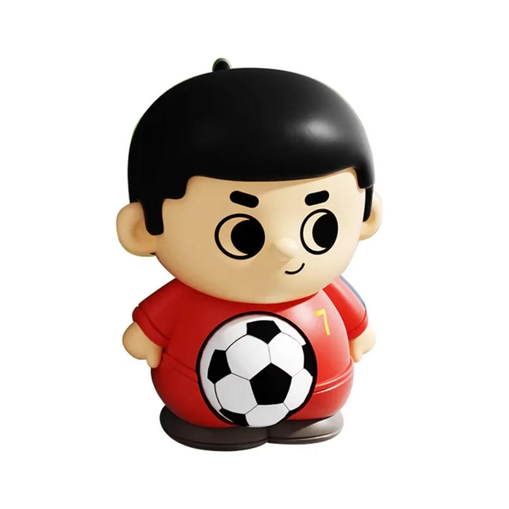 Rebound Decompression Toy Squeeze Cute Design Football Player Pinch Toy Press Football Shape Football Squeeze Toy