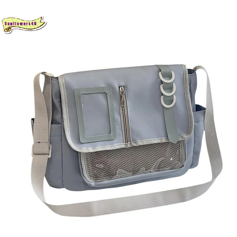 Retro Y2K Japanese Harajuku Itabag Transparent School Bag Stylish Clear Shoulder Bag for Street Fashion Enthusiasts