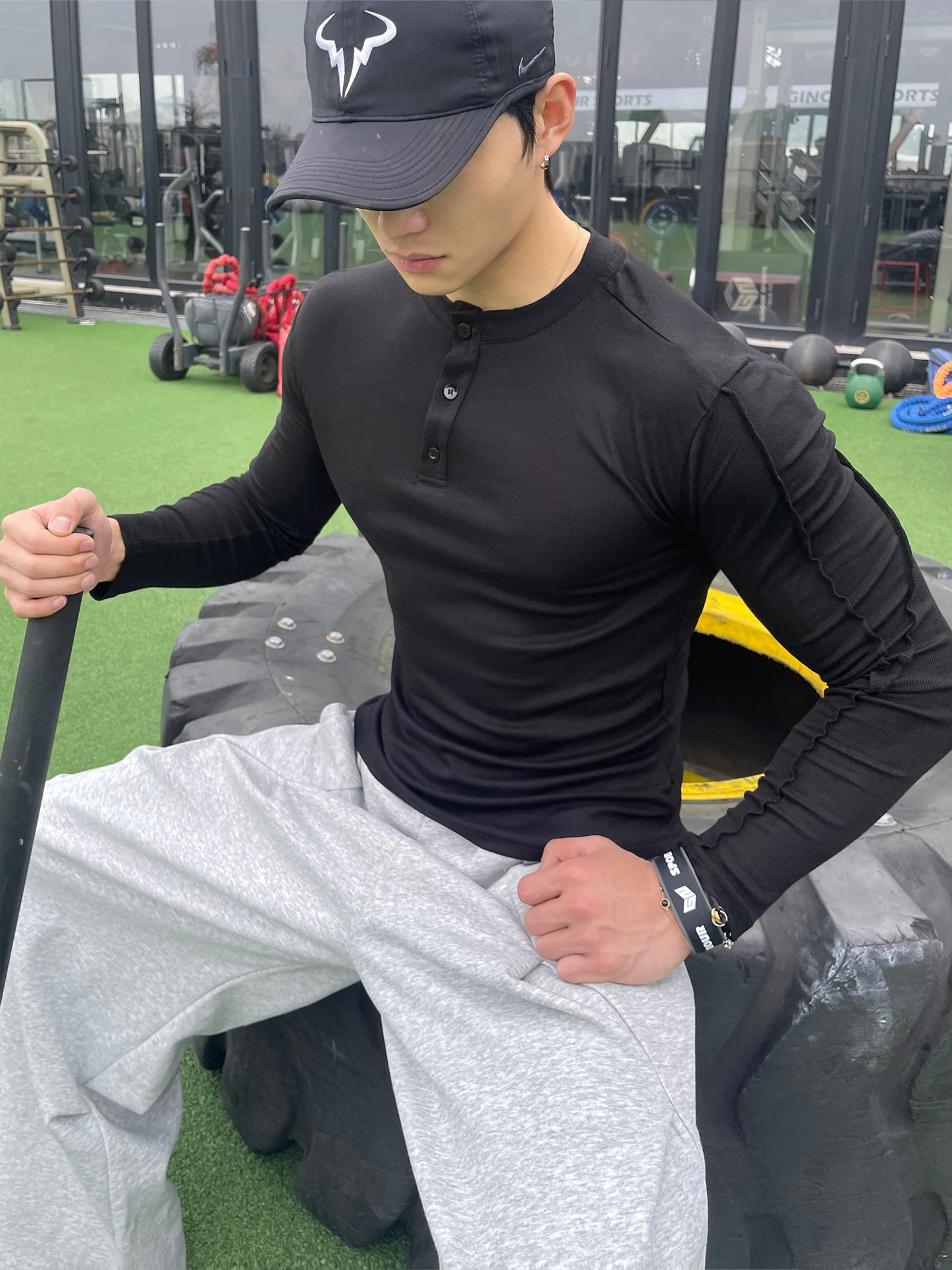 

Мужская футболка MASONSOUL American Deconstructed с длинным рукавом, приталенная, в стиле Хенли, для спорта и повседневной носки, готовая к путешествиям