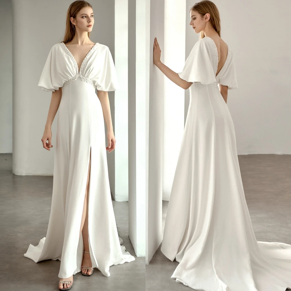 

Customized Elegant ChiffonA-Line Evening Dress Exquisite Butterfly Sleeves Prom Dresses High Quality Special Occasion Gowns
