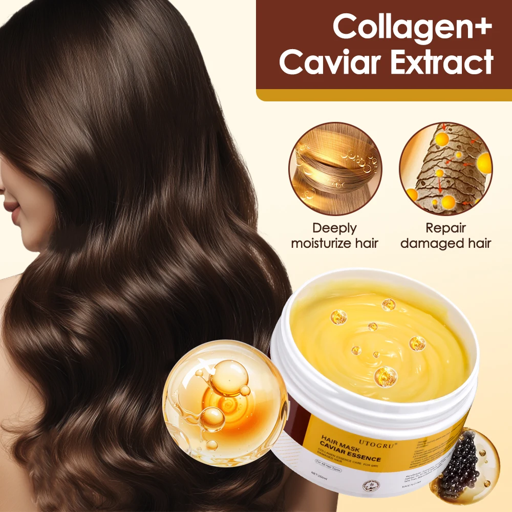 

250ML Collagen Hair Mask Reduce Dryness And Frizz Prevent Hair Splitting Moisturize Soften Hair Improve Hair Texture Hair Care