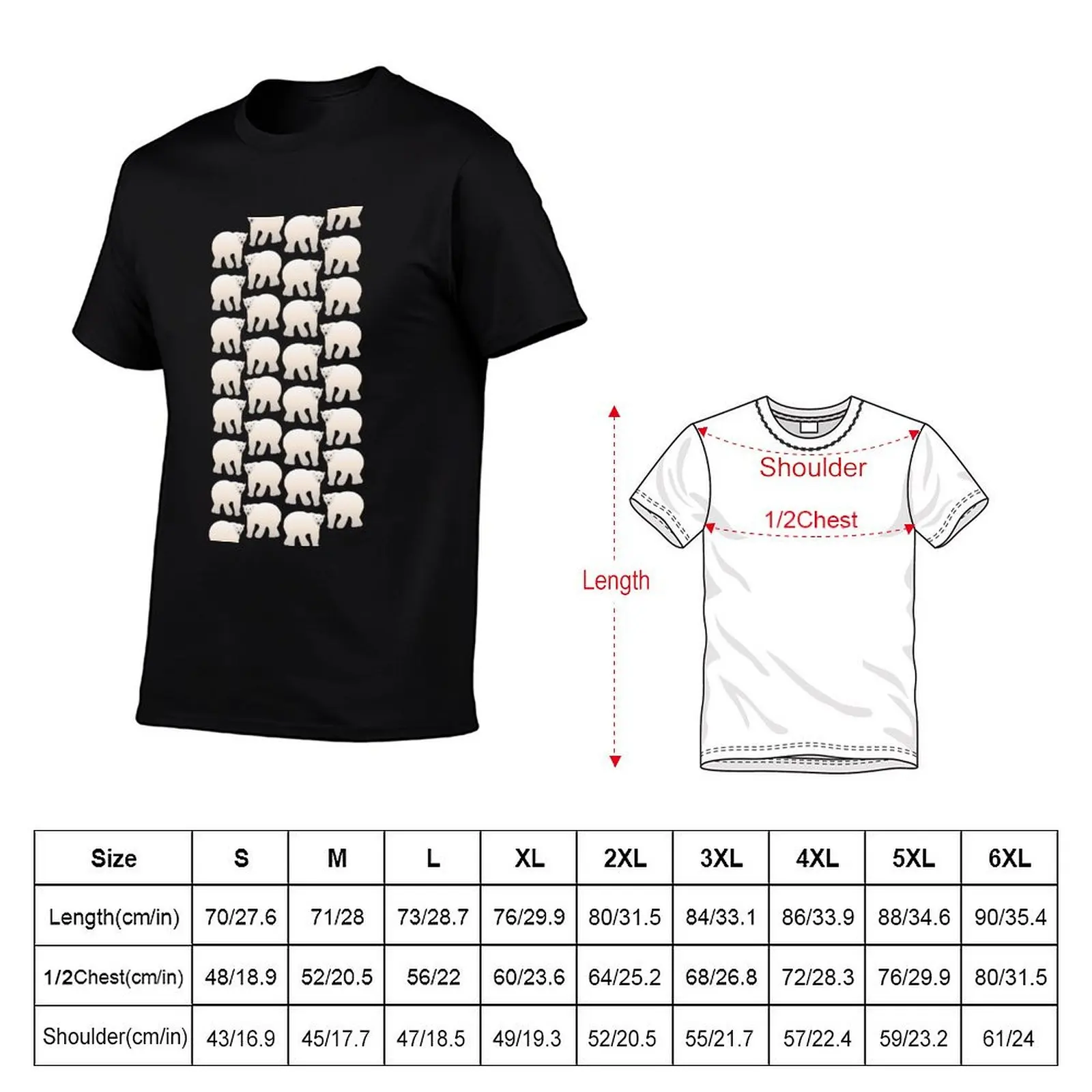Adorable Polar Bear Pattern (on midnight blue) T-Shirt Gym Exercise Short Sleeve T-Shirt