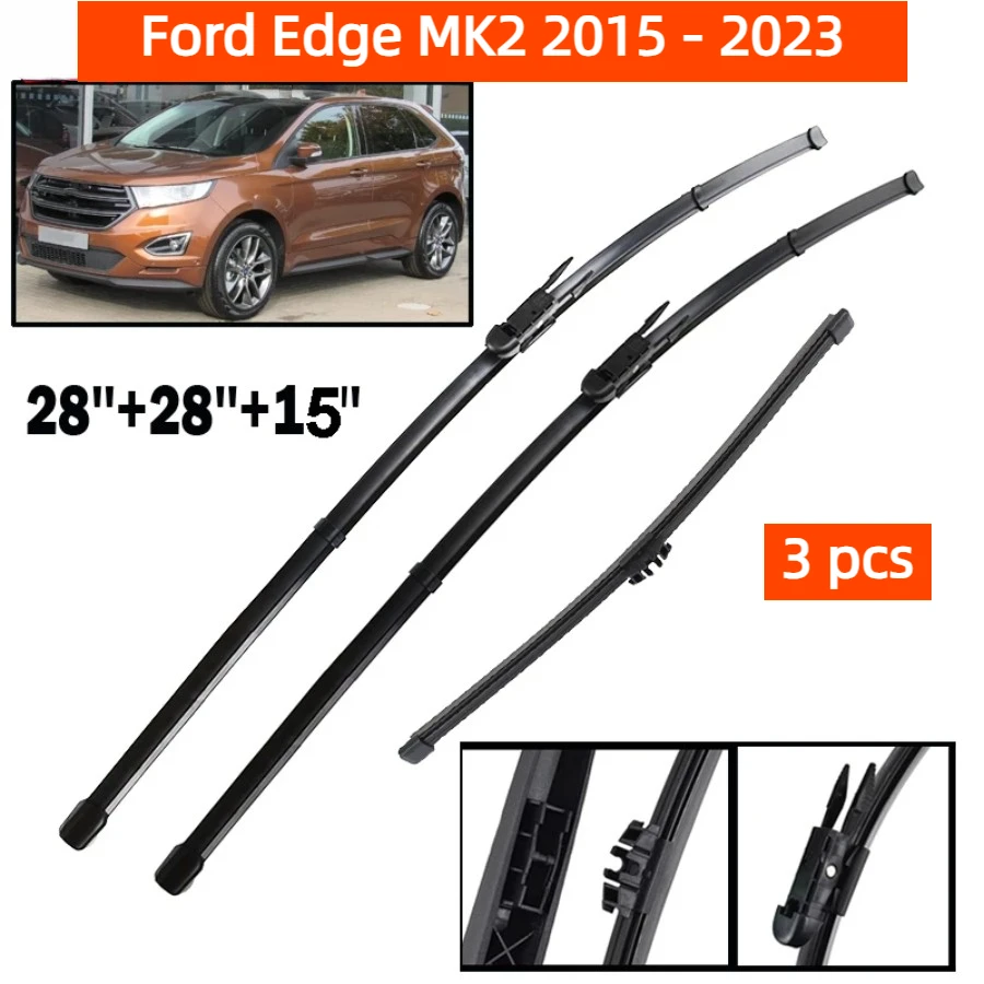 Front Rear Wiper Blades Set For Ford Edge MK2 2015 - 2023 Windshield Windscreen Window Rain Brushes 28