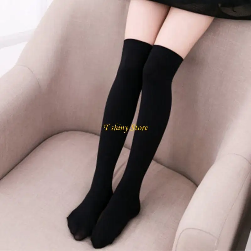 N58F Kids Girls Autumn Long Tube Socks Bright Sweet Candy Color Child Princess Thigh