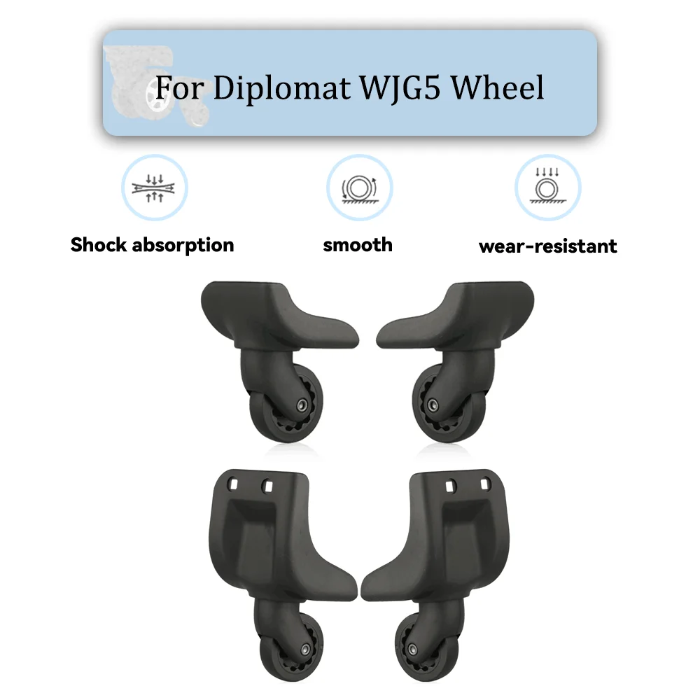 

For Diplomat WJG5 Universal Wheel Black Replacement Suitcase Silent Smooth Shock Durable Absorbing Rotating Accessories Wheels