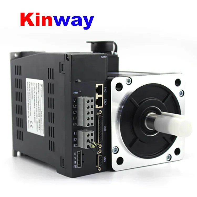 Kinway Nema51 130mm 130ST-M10010 17 bit absoluted encoder 10N.M 1000rpm Servo motor driver kit for CNC machine