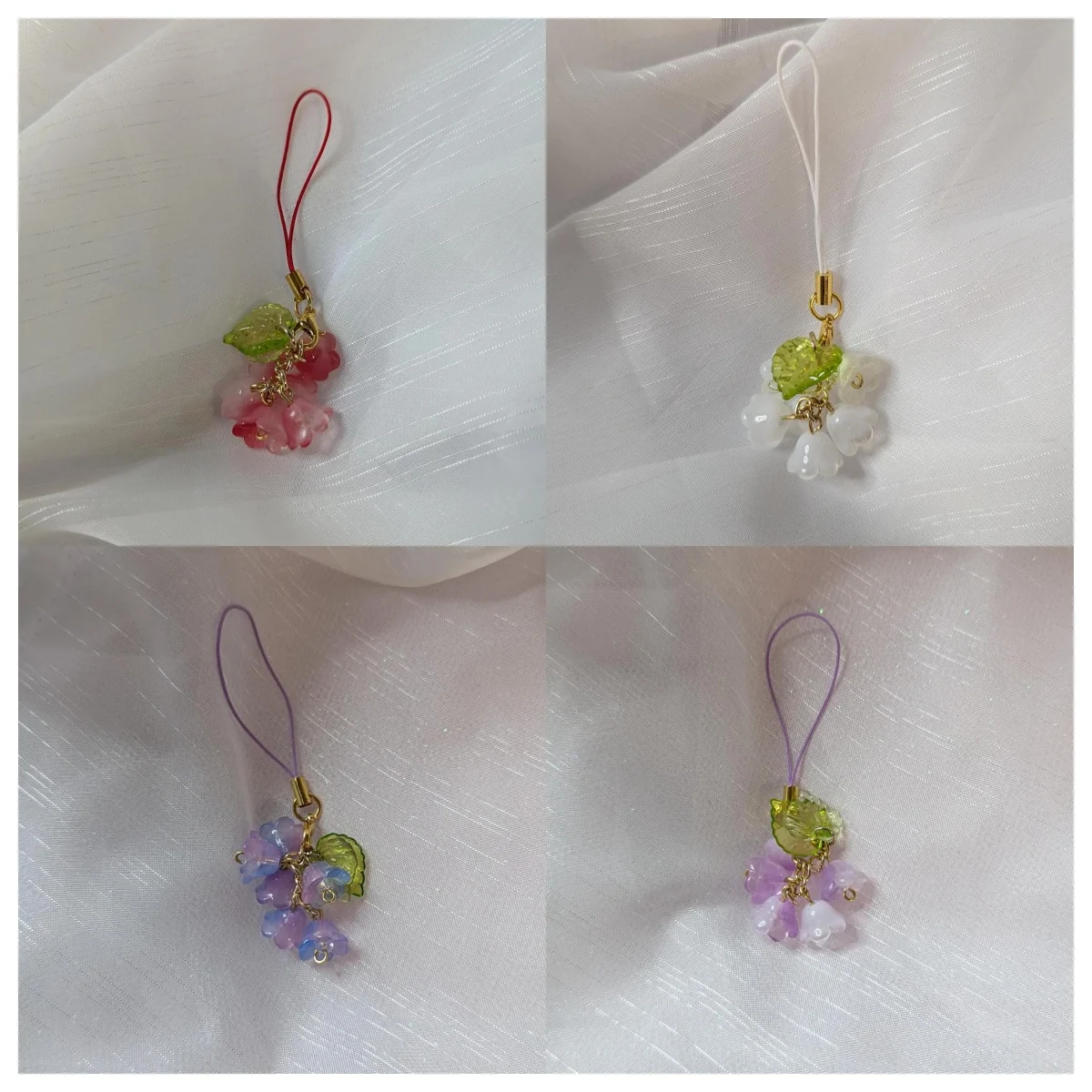 Flower Phone Charm Keychain / Beaded Jewelry / Cute Jewelry Charm Beads / Gift for Her / Handmade / Y2K