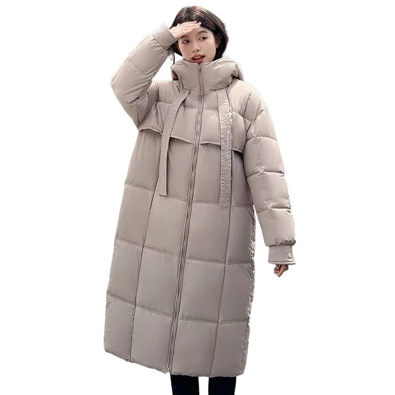

Fashion Over Wear Cotton-Padded Jacket Female Korean Large Size High Quality Hooded Down Coat Women Parkas Long Outer Wear L254