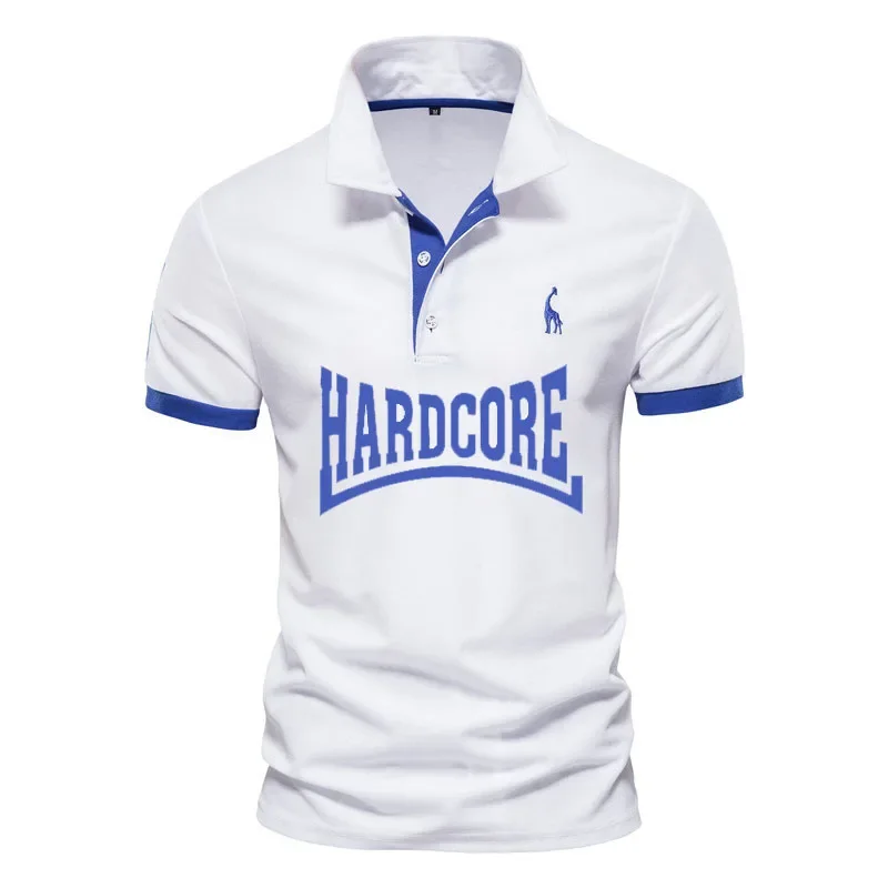 Summer Hardcore print men's Polo shirt Luxury golf shirt Fat people oversized T shirt Summer men's short sleeve