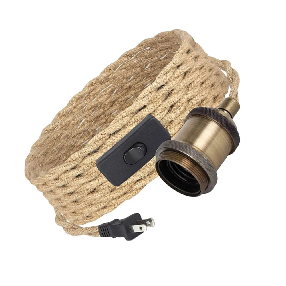 

1 set 1 Set Rope Ceiling Vintage Bar Light Diy Adjustable Pendant Lamp For Living Room Hotel Restaurant Retro Style Home Decor