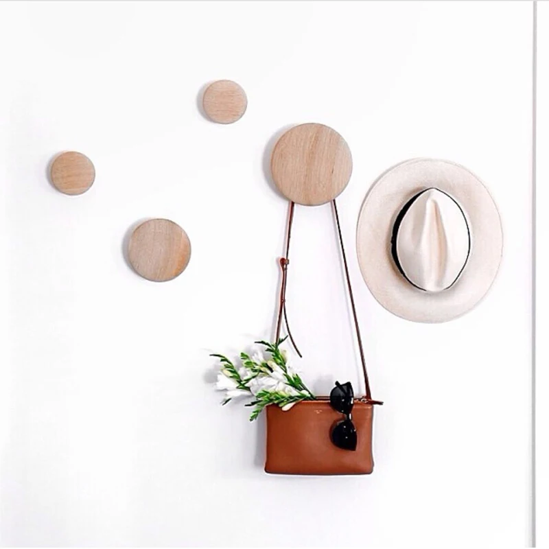 Wall Decoration Coat Rack Solid Wood Garden Round Mushroom Hook Clothes Organizer Big Handle Beautiful Home Decoration Hanger