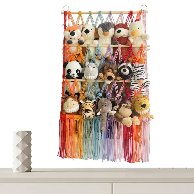 

Stuffed Animal Storage Boho 3-Tier Stuffed Animal Organizer Space-Saving Nursery Storage & Organization Products For Toddler