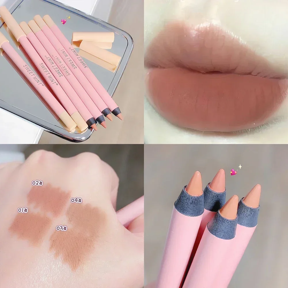 Waterproof Matte Lipliner Pen Long Lasting Plump Lipstick Contouring Lipstick Pencil Nude Pink Lip Tint Lipliner Makeup Cosmetic