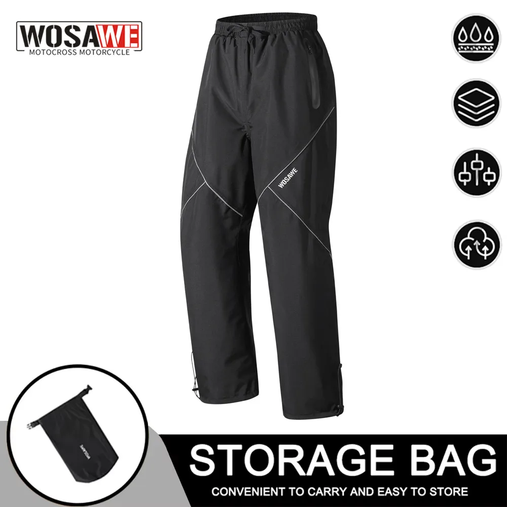 

WOSAWE Motorcycle Waterproof Pants Summer Unisex Motorcycle Rain Pants Lightweight Breathable Outdoor Fishing Rain Pants