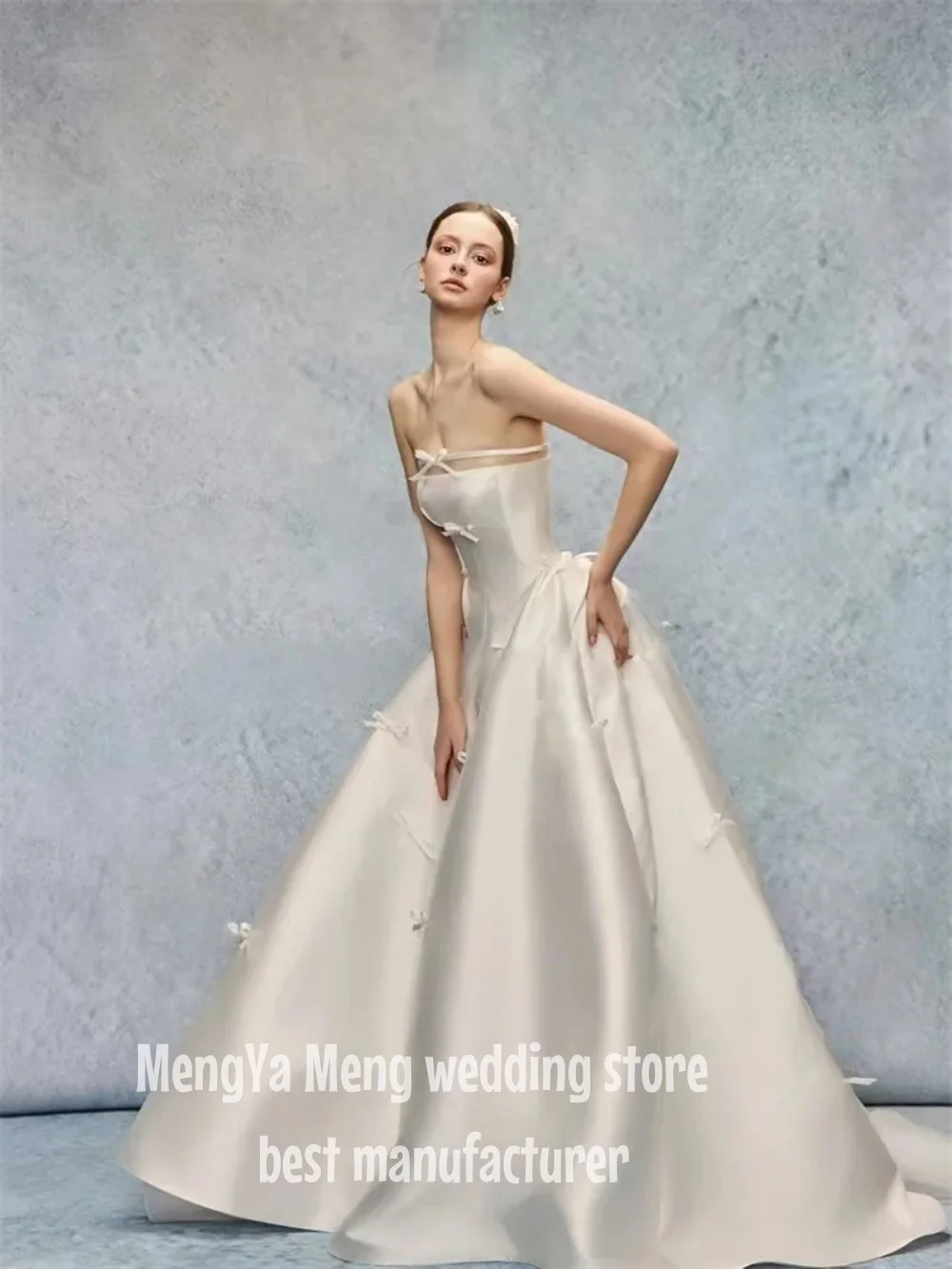 ZHUISHU 2025 Newest Wedding Dresses A-Line Strapless Sleeveless With Bows Customized Bride Gown Vestidos De Novias Belt bow