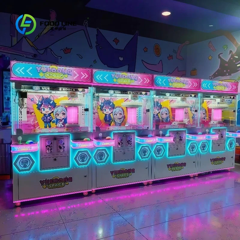 Custom Double Player Coin Operated Claw Machine, Indoor Arcade Plush Clip Toy Prize Game Console for Amusement Game Center