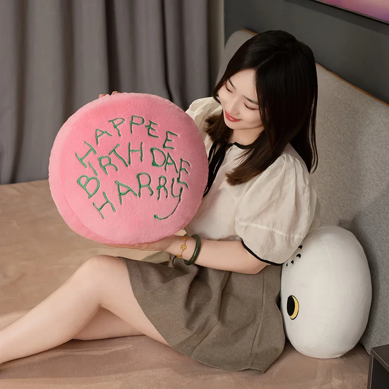 Harry Potter pastel de feliz cumpleaños búho sombrero de mago juguete de peluche Kawaii dibujos animados muñeco de peluche almohada colgante bolsa para el hogar decoración regalo para niños