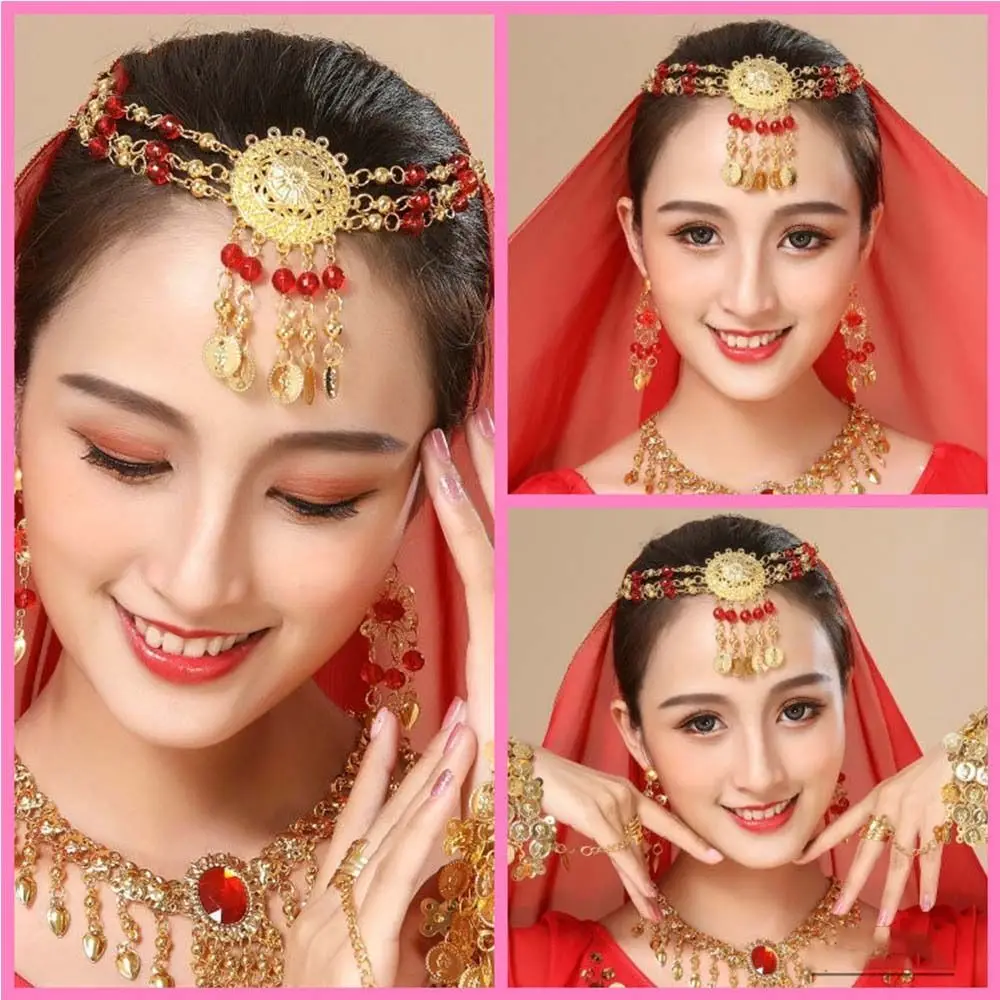Accessori per la testa Gioielli con paillettes con diamanti Paillettes Diamanti bohémien Fascia per capelli Collana con catena per la testa Costumi di danza del ventre Ragazza