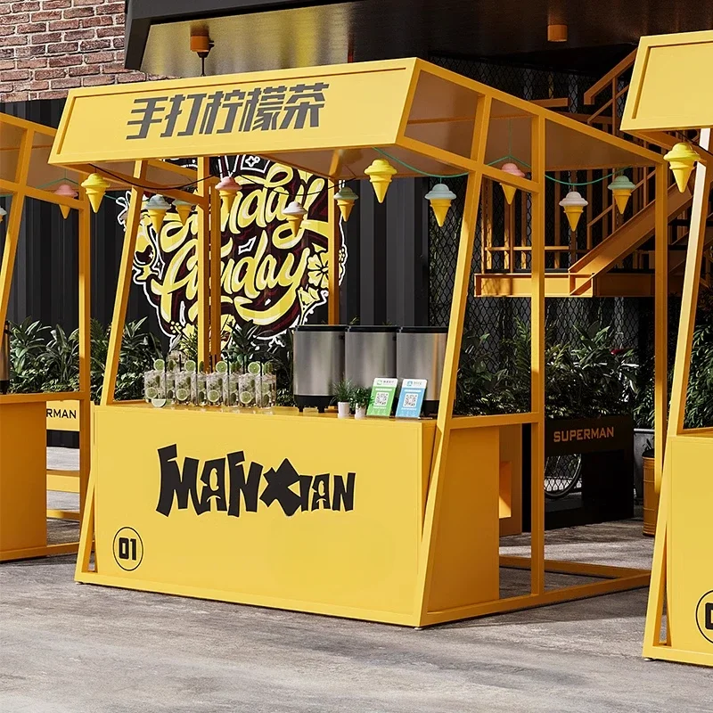Commercial Street Stall Rack Mobile Market Night Market Promotional Rack Display Rack Market Tieyi Outdoor Food Street Stall Car