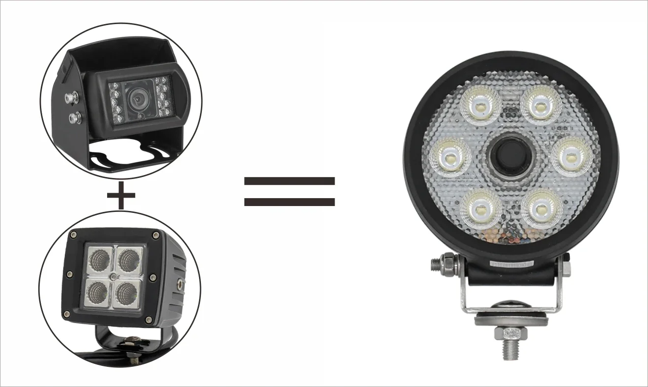 LED Vehicle Searchlight  Combo All-in-One  Camera LED working light camera for mining truck and Agricultural machinery