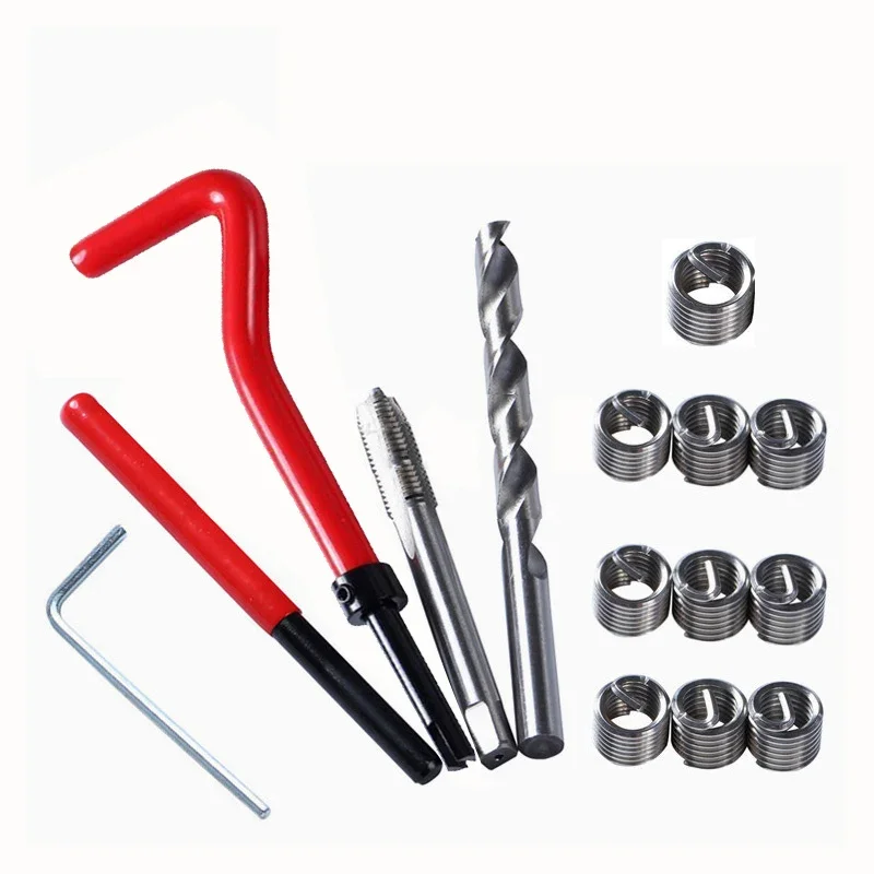 30pcs Thread Repair Tool Kit M5/M6/M7/M8/M10/M12 For Restoring Damaged Thread Spanner Wrench Twist Drill Bit Metric  Repair Kit