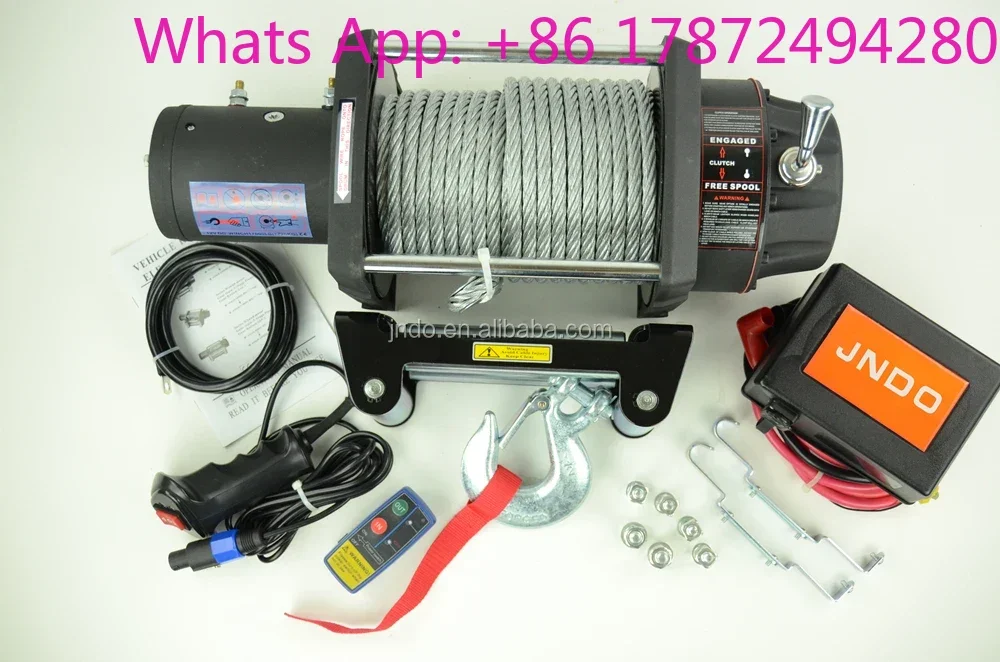 15000lbs 7T Electric Hoist Winch Heavy       Cable Winch with Control Box