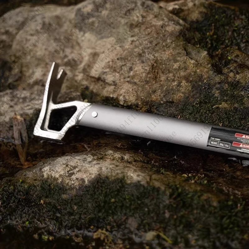 Outdoor Camping Hammer, Lightweight Portable Aluminum Alloy Ground Stake Hammer, Tent Stake Removal Multi-Purpose Tool Hammer