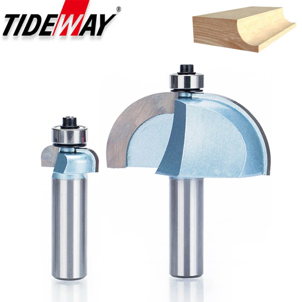 Tideway Tungsten Carbide Chamfer Router Bit Industrial Grade Woodworking Tool Chamfering Arc Milling Cutter for Wood MDF Plywood