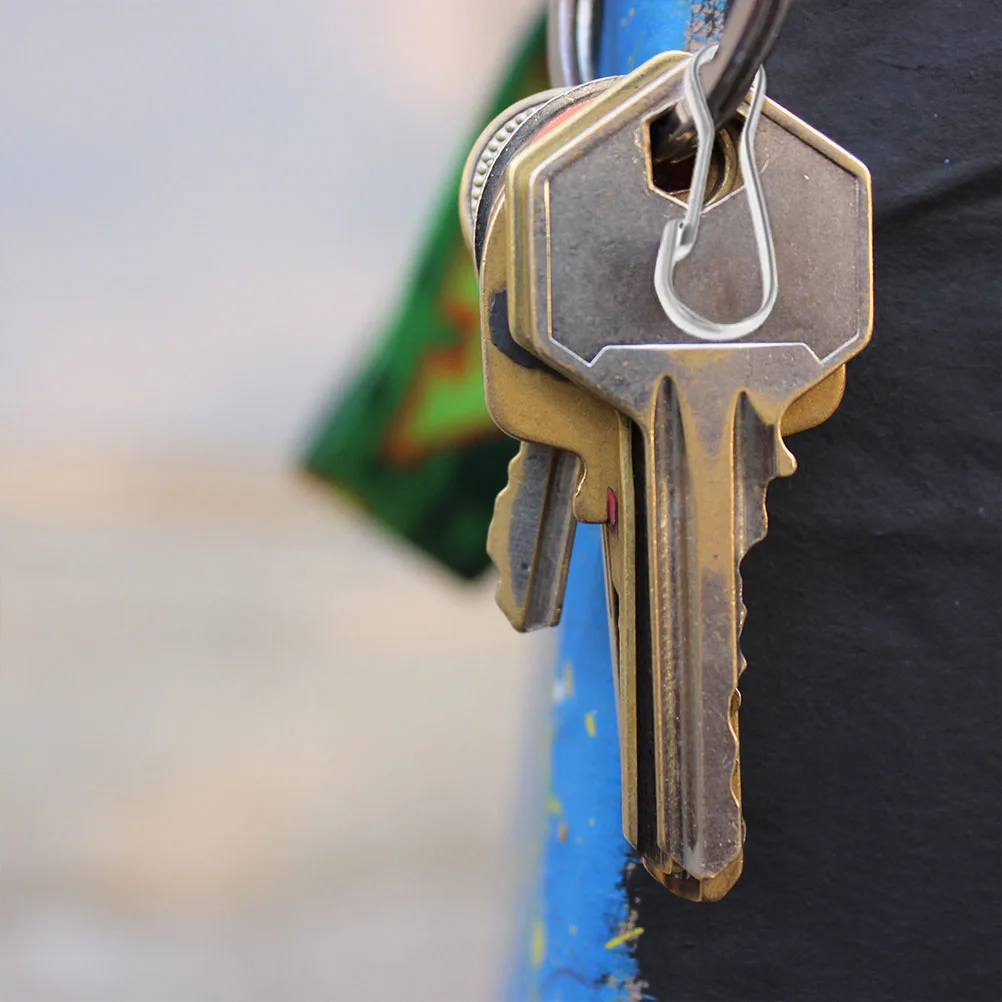 

20pcs Stainless Steel Keychain Carabiner Clip Hooks Durable Heavy Duty Key Ring Small Clips Versatile Hanging Accessories