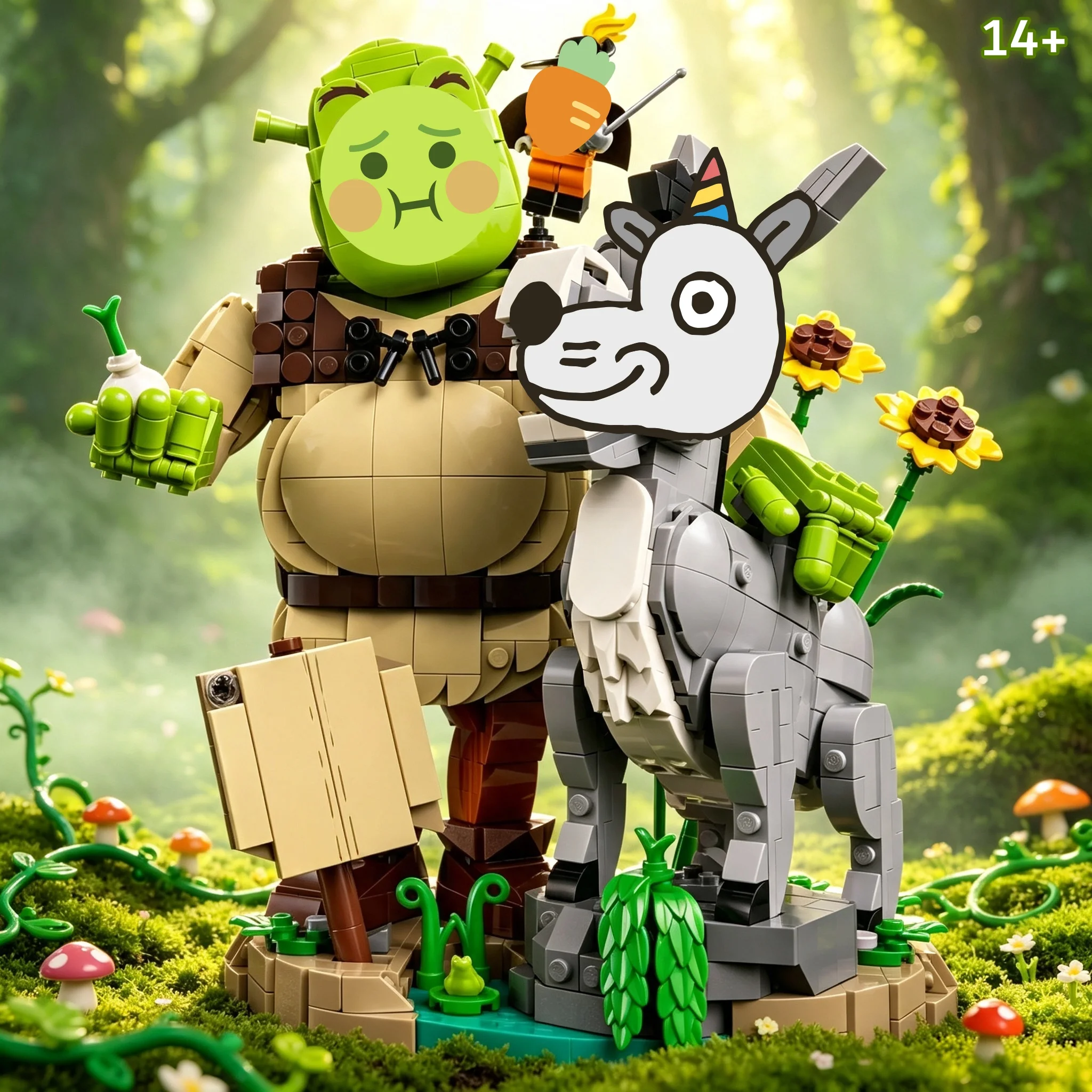 NUEVO Set de Construcción de Bloques de Animales Monstruosos Verdes Clásicos de Películas, 1403 Piezas, Modelo para Armar, Regalo Decorativo Familiar