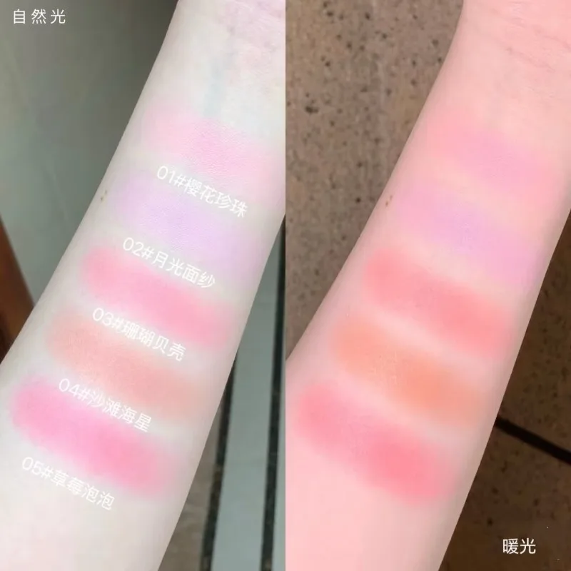 Flower Knows Blusher Shell's Jewel Collection Silk Satin Palette De Blush Makeup Long-Lasting Powder Blushs Matte Finish Vegan