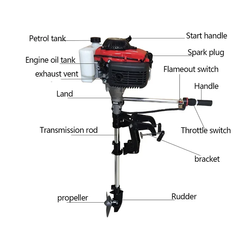 Silnik łodzi rybackiej ponton silnik zaburtowy benzyna silnik morski 2.0/2.2/3.5/4.0 siła konna wiszący silnik wiosłowy XJ